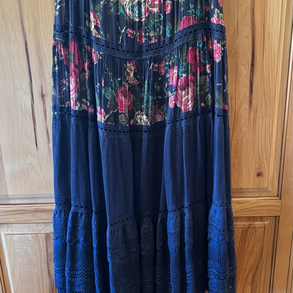 Chic Black with Floral Maxi Skirt